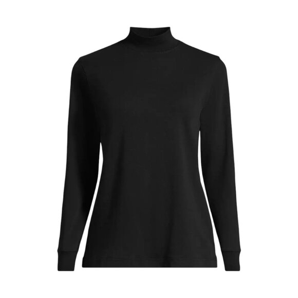 Lands' End Tops - Lands’ End Black Mock Neck Long Sleeve Top Relaxed Fit - Size S